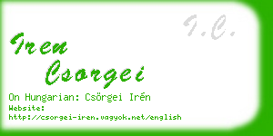 iren csorgei business card